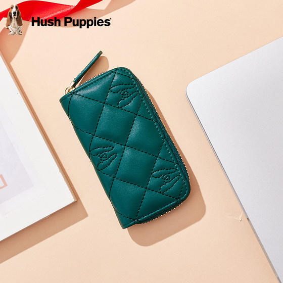 Hush Puppies' new fashionable and simple rhombus multifunctional key bag storage bag portable card holder coin purse