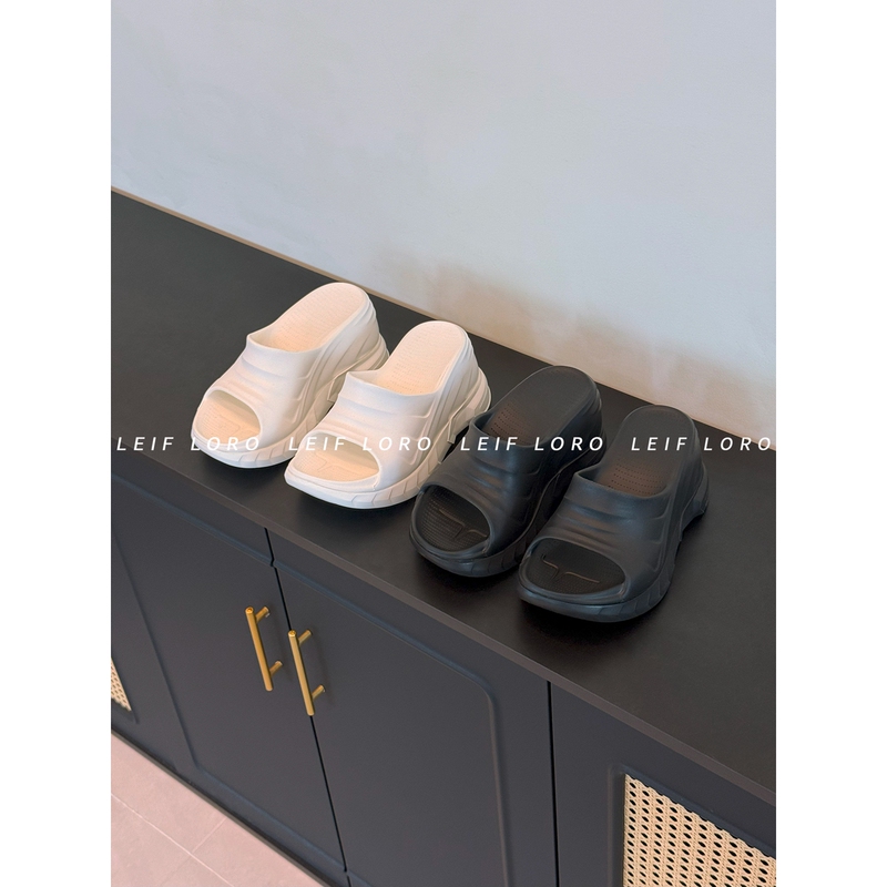 Leif Loro/Enjoy the Freedom of Going Out on the Town! 26Ss Marshmallow Thick-Soled Super High-Heeled Casual Slippers