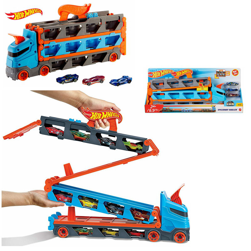 Hot Wheels City Racing Transport Vehicle Highway Extra Long Transforming Folding Car Track Race Track Toy Gvg37