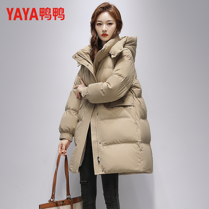Duck Duck Official Genuine Mid-Length down Jacket for Women 2026 Winter New Korean Style Loose Plus-Size Ya Ya Coat