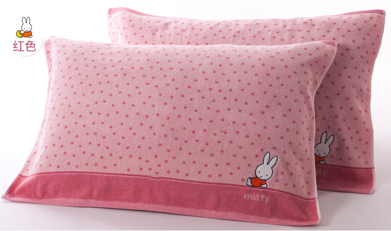 Khăn choàng lông thỏ vàng Miffy mềm thấm nước cotton satin thêu cao cấp đôi mẫu châu Âu áo gối lụa