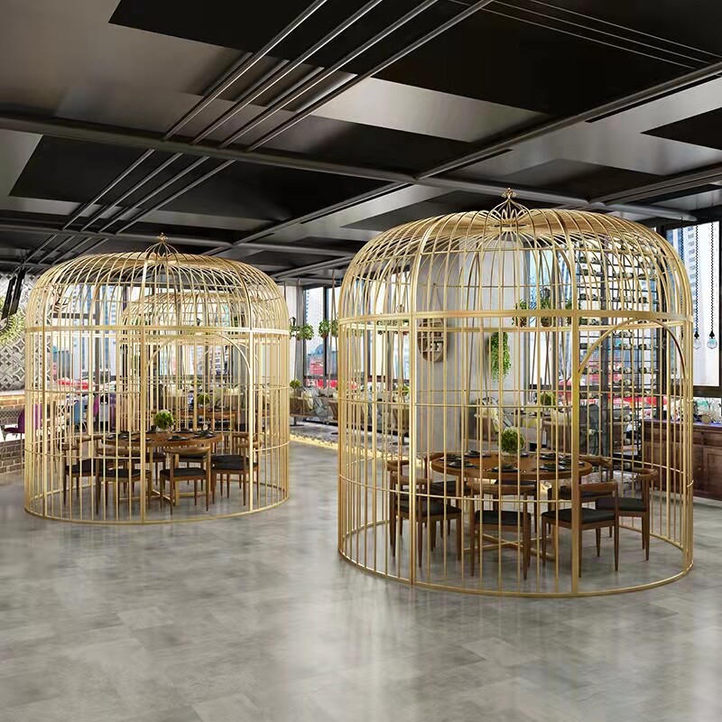 Wrought iron birdcage casual decoration king-size decoration hot pot restaurant restaurant park booth outdoor large super hotel