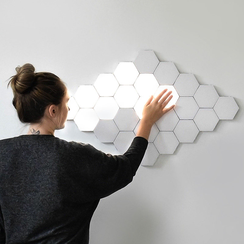 Helios Touch Wall Lamp Creative Touch Mesh Red Living Room Bedroom Decorative Combo Honeycomb charge Quantum Lights