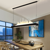 New Chinese chandelier simple modern led creative tea room study living room Chinese style landscape artistic conception dining room lamp