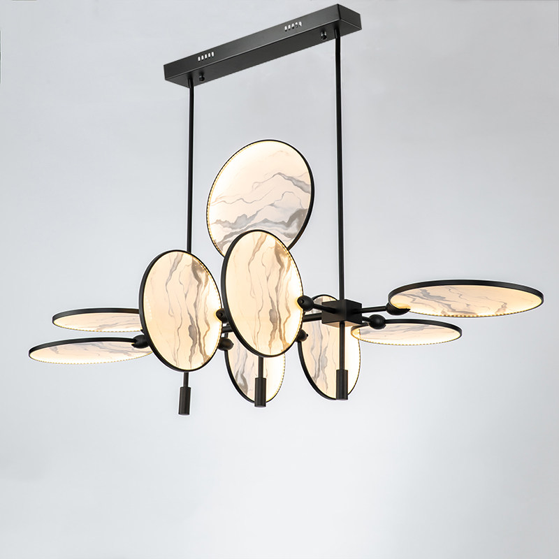 New Chinese landscape painting Colorful Clouds Pursuit of Chinese Style Zen Dining Room Dining Room Dining Room Dining Room Hotel Engineering Chandelier