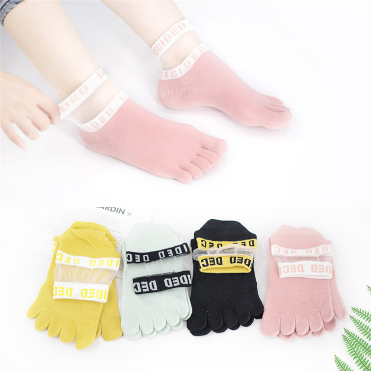 Five-finger socks pure cotton toe socks in summer fashion breathable hollow sweat net socks