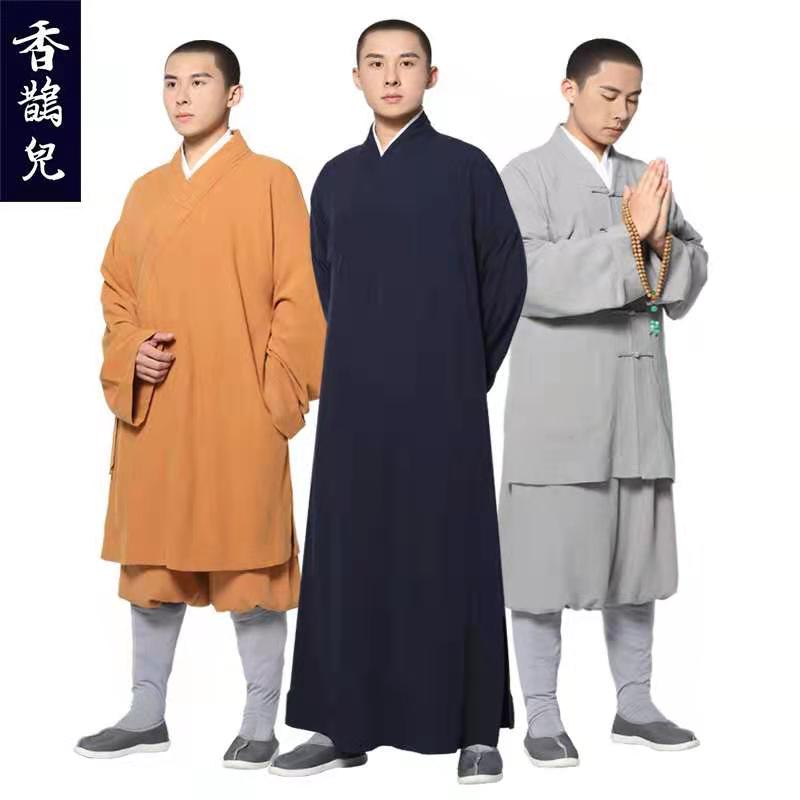 Magpie children's four seasons cotton linen monk served with long coat of clothing, monk's clothing short-and-coat rohan gown monk's robe monk's clothes