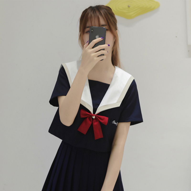 Nhật Bản chính thống chị mềm Bai Xueji JK đồng phục váy cao cấp thêu Nhật college student phù hợp với thủy thủ gió