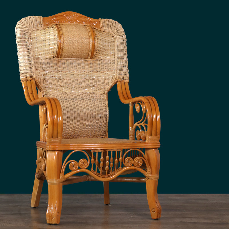 Lianshun Vine Choreograpeine Chair Living Room Patio Sofa Chair Natural Real Rattan Chinese Style Office Chair Old Nostalgic Vines Chair