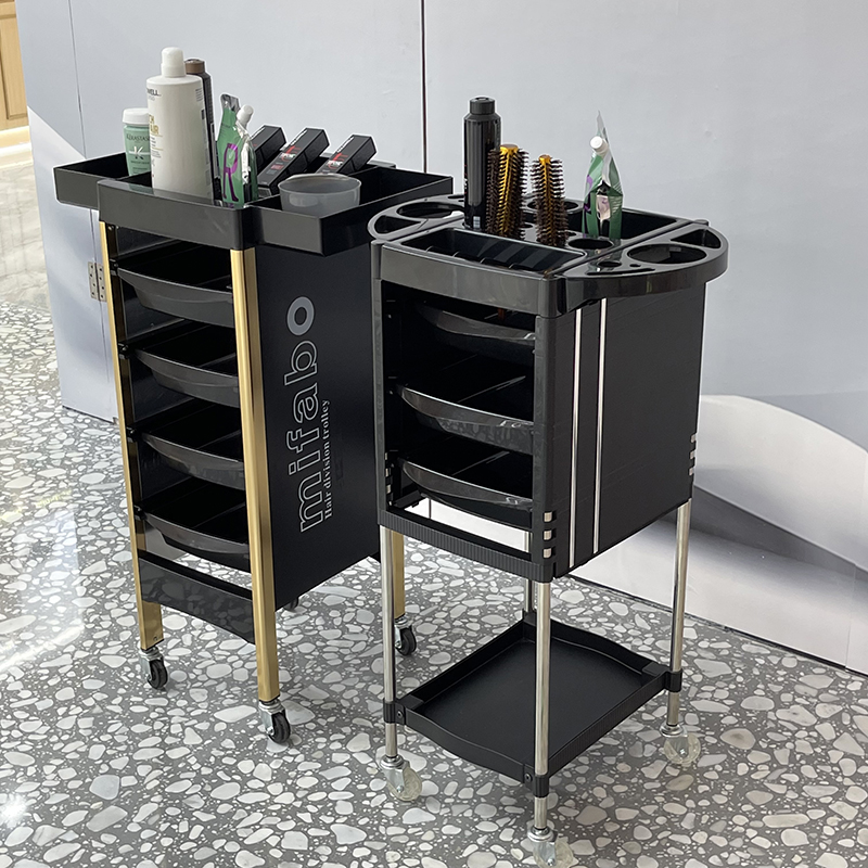 Hairdressers Special Beauty Beauty Hairdressers Hair Carts Caravan Bronzed Shelf Tools Cabinet Multilayer Containing Beauty Hair Caravan