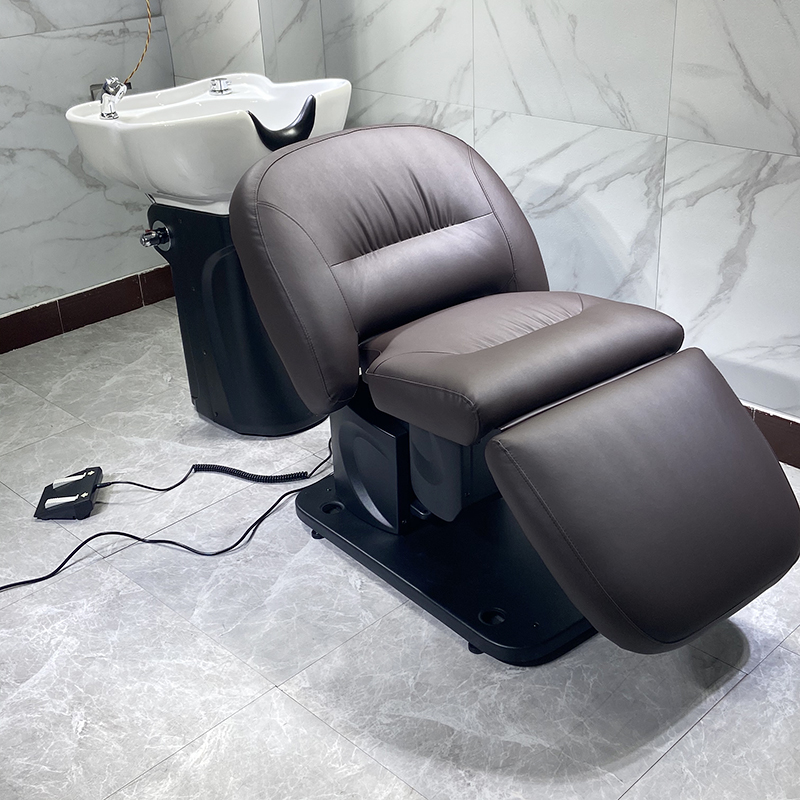 Day-style minimalist electric automatic shampoon bed and hairdresse shop half lying flush water bed high-end hair salon special swivel washing head bed