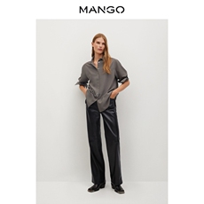 женская рубашка 【转季下架】mango女装衬衫2020秋冬新款翻领正袖口莫代尔衬衫