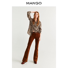 женская рубашка 【下架】mango女装衬衫2019秋冬佩斯利印花系扣长袖衬衫