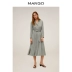 Váy của phụ nữ MANGO 2020 xuân hè mới xếp li thanh lịch phía trước cài cúc dài tay - váy đầm váy đầm