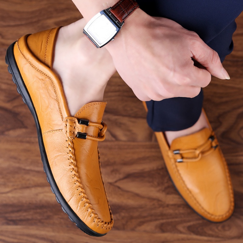 Bean-Bean Shoes Men Casual Shoes Boys Five Feet Tiger Men's Shoes Summer Breathable Genuine Leather Shoes Men Trend Sloth New