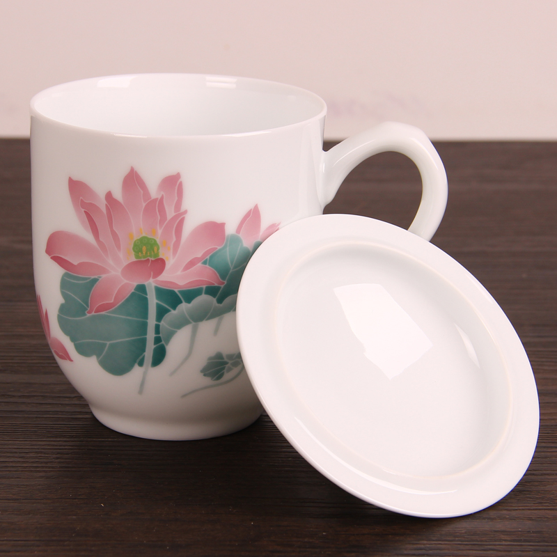 Xiang feels ashamed up under glaze colorful boss office mugs business custom lotus cup ultimately responds cup