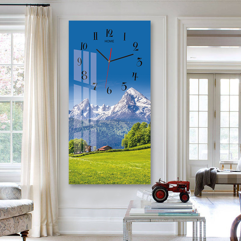 Vertical paragraph rectangular Nordic modern minimalist New Chinese style scenery hanging paintings and watches Living room Dining Room Dining Room Sofa Genguan Personality