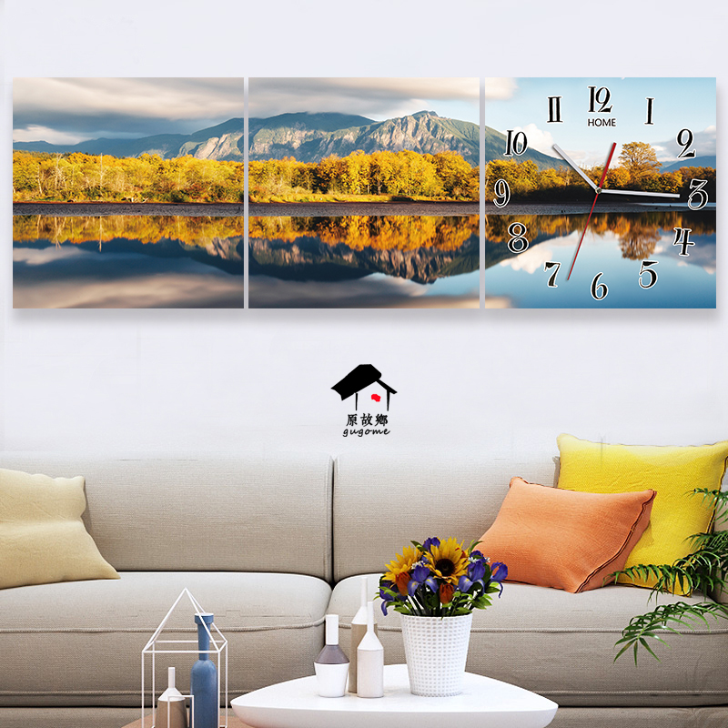 Upscale rectangular hanging painting hanging watch Nordic modern minimalist living-room dining room Sofa Background Wall Decoration Triptych