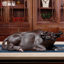 Black sandalwood Sculpture Bull Pendulum red wood Wolverine zodiac solid wood buffalo engraving handicraft gift gift-giving gift