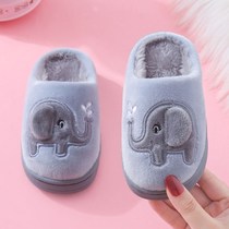 Childrens cotton slippers for boys and girls in autumn and winter childrens cute cartoon thickened parent-child home slippers