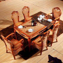 Vine-wood dining chair rectangular vine wood table 1 5M rattan chedine table rattan table rectangular rattan table