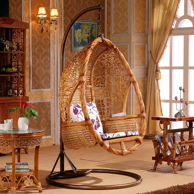 Real rattan chair hanging basket swing indoor balcony outdoor swing chair garden swing bird nest basket factory direct sale