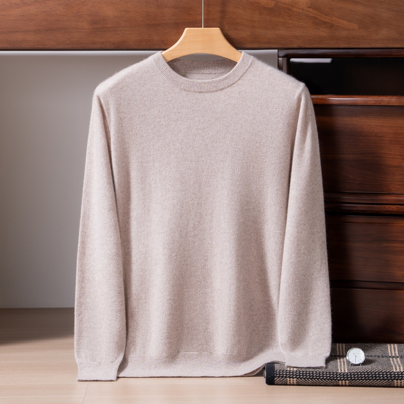 2026 Autumn and Winter New Style 100% Pure Cashmere Pullover Men's Round Neck Knitted Sweater Long-Sleeved Bottoming Shirt Versatile Top 2026 Autumn and Winter New Style 100% Pure Cashmere Pullover Men's Round Neck Knitted Sweater Long-Sleeved Bottoming Shirt Versatile Top