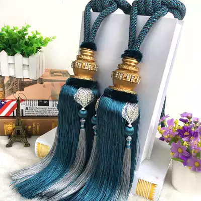 Cotton beauty full handmade grade tie rope curtain hanging ball strap pendant home wedding fabric accessories hanging ears a pair