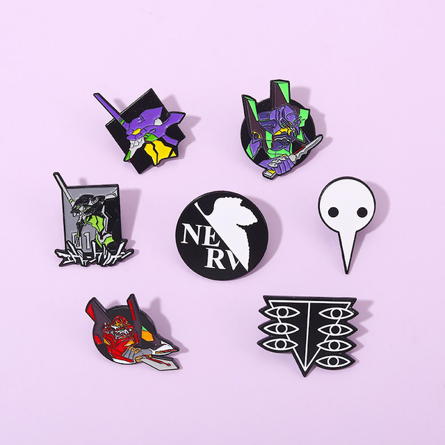 Neon Genesis Evangelion anime peripheral mecha warrior EVA cartoon brooch metal badge pin accessories