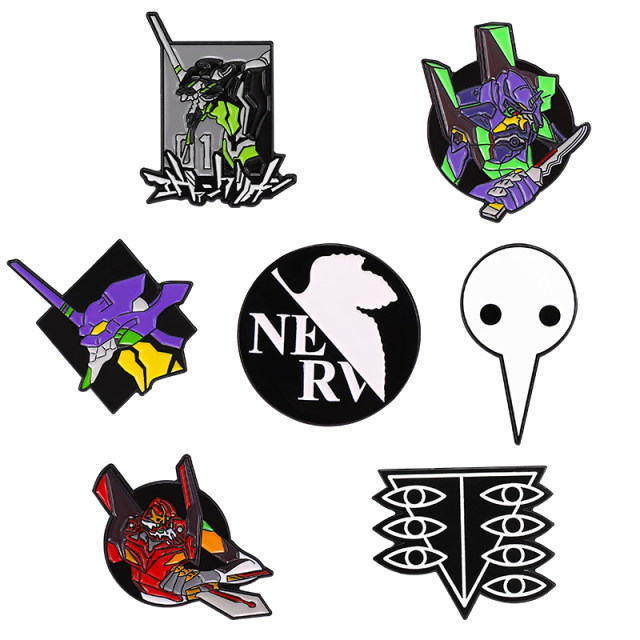 Neon Genesis Evangelion anime peripheral mecha warrior EVA cartoon brooch metal badge pin accessories