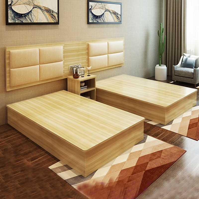 Hotel furniture single bed 1 2 meters twin standard room full set of custom hotel bed apartment express room