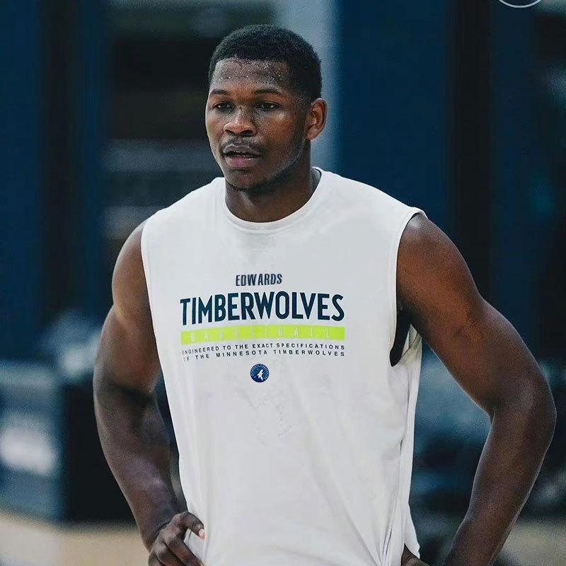 Edwards Vest Quick-Drying Training Shooting Uniform Timberwolves Summer Sports Basketball Vest Sleeveless T-Shirt