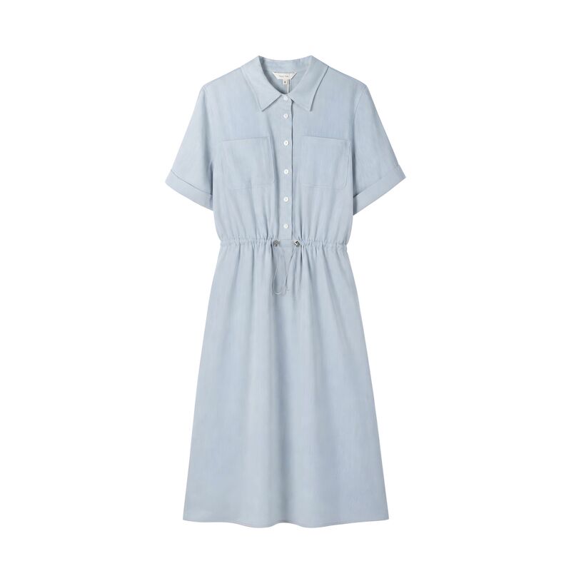 2026 Tame Time New Summer Style Linen Short-Sleeved Drawstring Dress