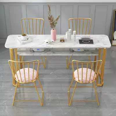 Nail art table and chair set Net red Nordic nail art table special price economical single double nail art table marble