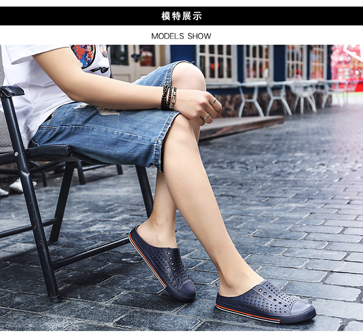 2019 mùa hè giày trắng lỗ của phụ nữ dép dép đi biển giày nam thể thao