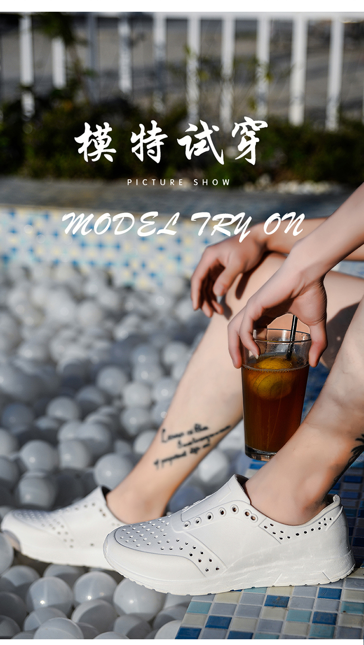 Giày mùa hè 2019 Giày dép hàn quốc Giày lười nam Giày đi biển thoáng khí baotou đế dày đôi giầy dép đế cao nam