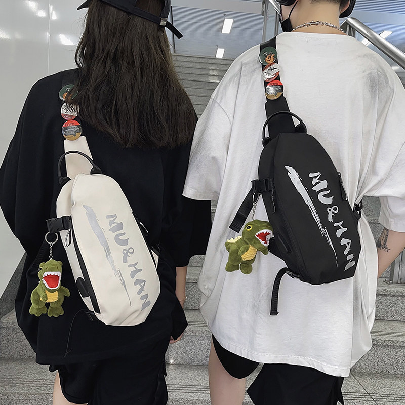 Slide bag men in tide day clothing small bag bag trend personality sports student single shoulder breast bag