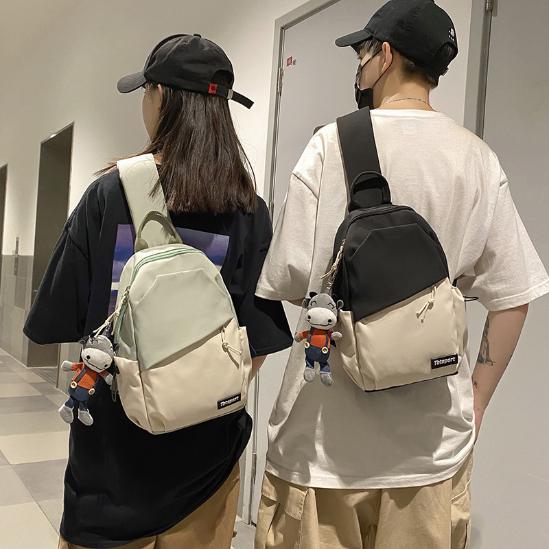 Men's chest buns Satins Satchel Casual Day students Small scapegoat Package Male Students Inclined Shoulder Bag Trend Single Shoulder Satchel Bag