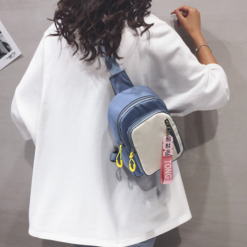 Bag Pack Woman 2021 New Tide Crash Color Brief About 100 Hitch Canvas Chest Wrap Ins Nets Red Little Fresh Single Shoulder Sloped Satchel Bag