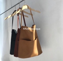 (anti boutique)Autumn and winter large cowhide tote bag lychee pattern leather elephant gray shopping bag