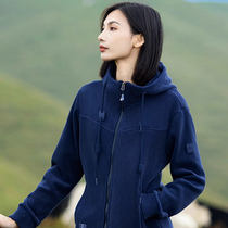 LOGULEYA mountain style outdoor hooded solid color polar fleece jacket for men and women autumn and winter plus fleece lamb wool sweatshirt