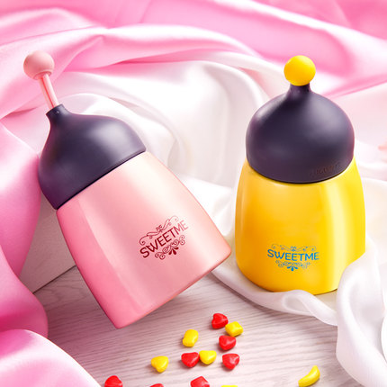 Rich Light Point Insulation Cups Women's Stainless Steel Vacuum Students Children Cute And Small Portable Creative Tea Water Cups