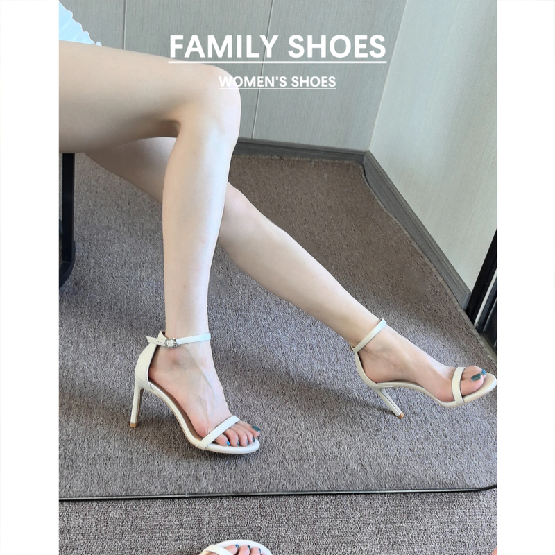 Genuine Leather One-Strap Buckle High Heels for Women, 2026 New Summer White Open-Toe Stiletto Stunning Sandals for Outdoor Wear Genuine Leather One-Strap Buckle High Heels for Women, 2026 New Summer White Open-Toe Stiletto Stunning Sandals for Outdoor Wear