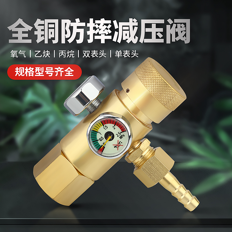 Drop oxygen gauge Pressure reducing device All copper pressure reducing valve Pressure gauge Propane acetylene meter Gas tank joint Energy saving double meter