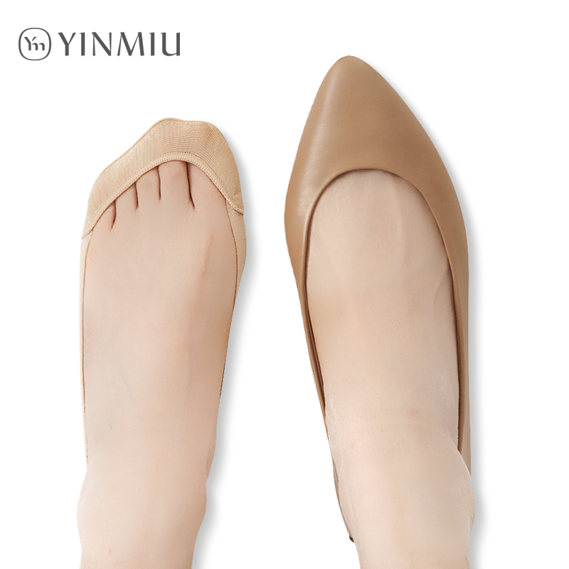 4 Pairs of Women's Cotton No-Show Socks for Summer, Invisible Silicone Non-Slip, Won'T Slip Off Heels, Thin High Heel Socks, Women's Short Socks, Low-Cut