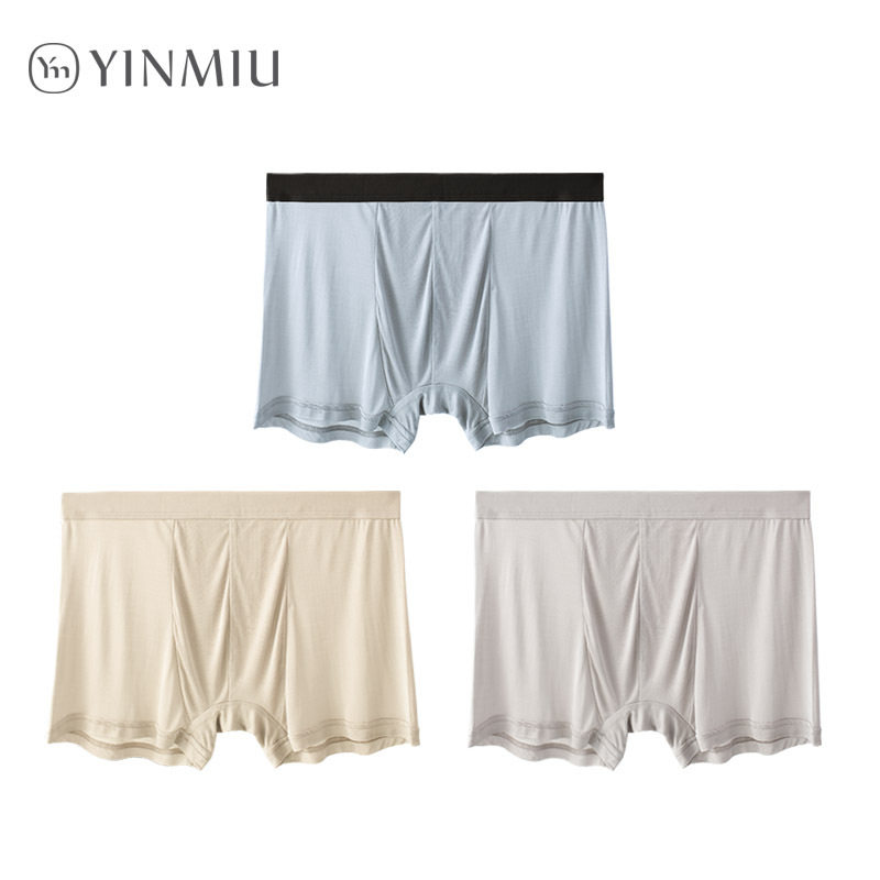 2 100 % silk men's underwear antibacterial speed dry silk four - angle shorts in summer breathable ultra - thin