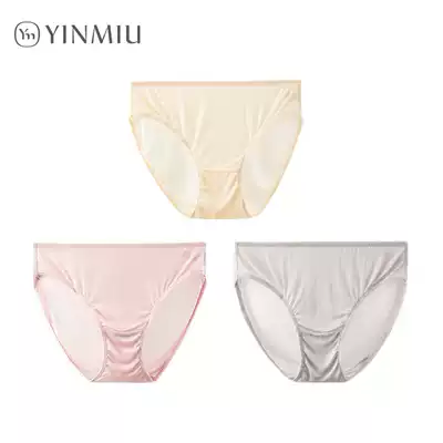3 silk underwear women 100% mulberry silk breathable hip low waist sexy seamless thin triangle shorts women Summer