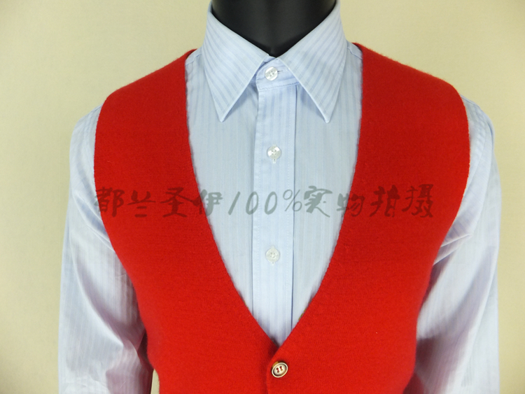 Cashmere áo len nam vest vest nam mùa thu và mùa đông len vest nam V-Cổ áo len trung niên knit cardigan vest dày