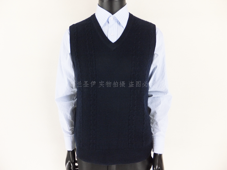 Áo vest nam cổ chữ V mùa thu và mùa đông mới không tay vest đan áo vest trung niên len mỏng áo khoác len nam trung niên
