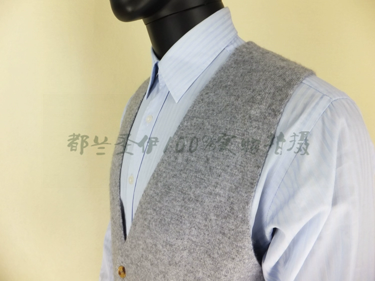 Cashmere áo len nam vest vest nam mùa thu và mùa đông len vest nam V-Cổ áo len trung niên knit cardigan vest dày vest nam đẹp